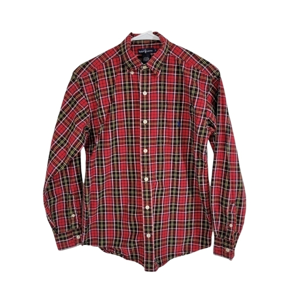 Ralph Lauren Red Boys Plaid Button Down Shirt - Picture 1 of 6